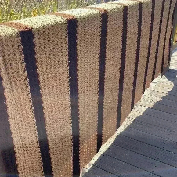 Brown and tan afghan. Great detail. - Picture 3 of 6